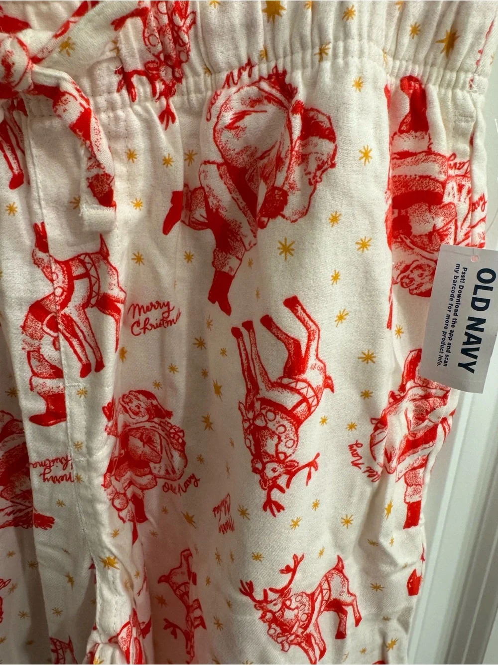 NWT Old Navy Christmas Flannel Pajama Pants Santa Reindeer Size S